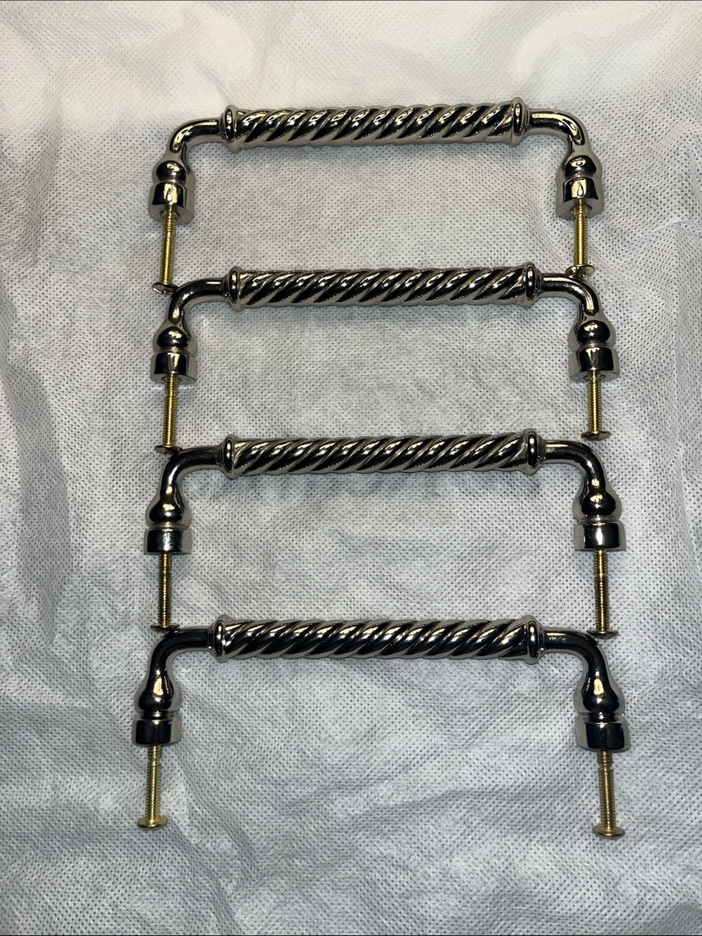 Source Unknown Polished Chrome Twisted Bar Pulls - Silver Finish